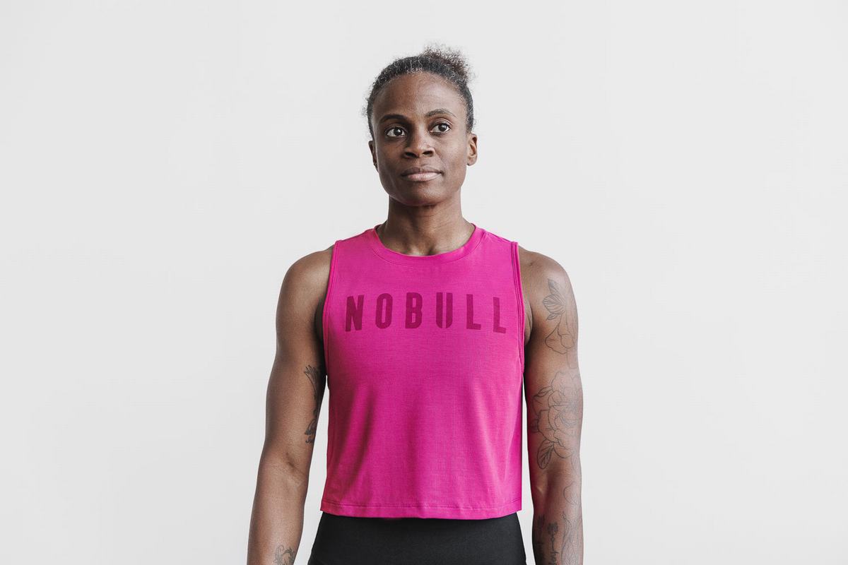 Nobull Muscle Women's Tank Tops Pink | Australia (KS8057)